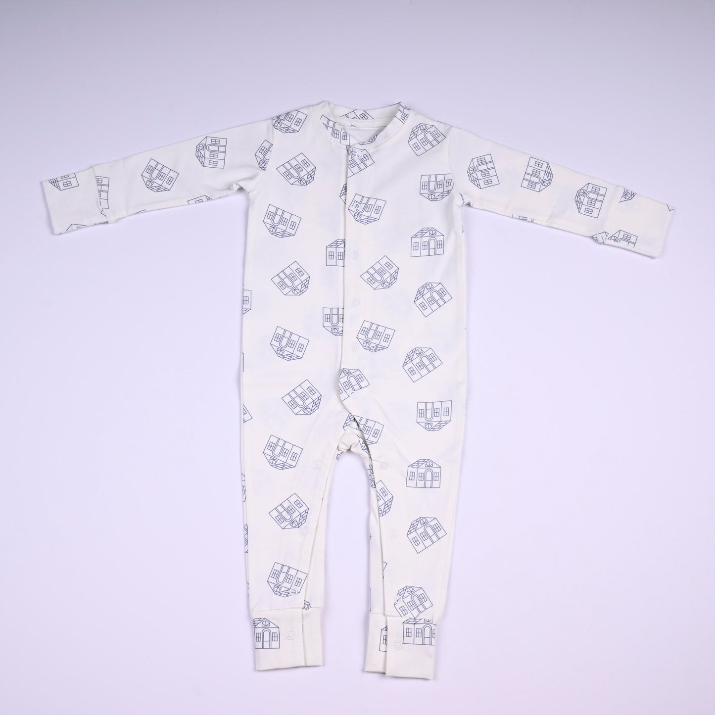 White All Over The House Baby Grow Romper