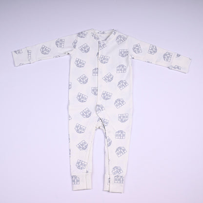 White All Over The House Baby Grow Romper