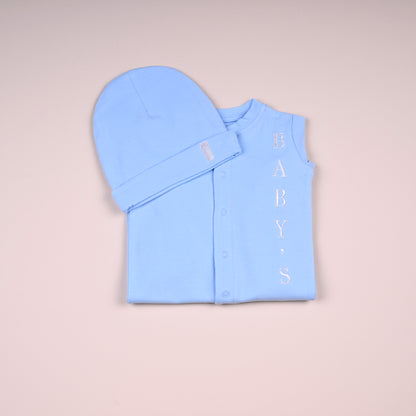 Adorable In Baby Blue Sleepsuit Set