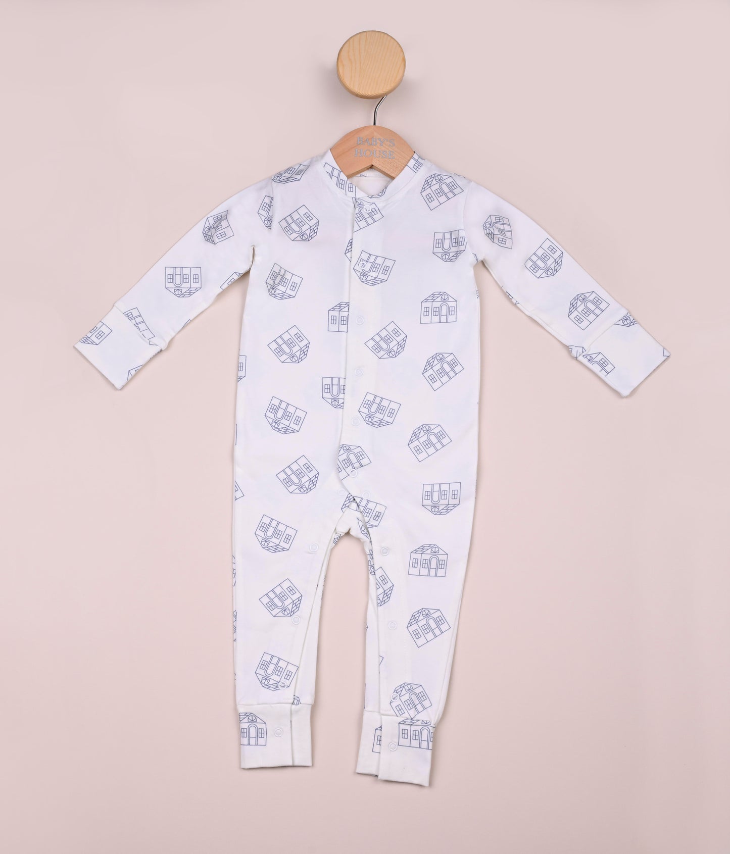 White All Over The House Baby Grow Romper